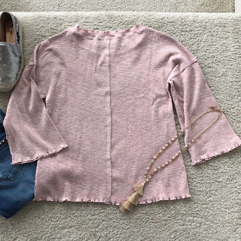 Pink Color 3/4 Sleeves Tunic Top - Picture 7 of 7